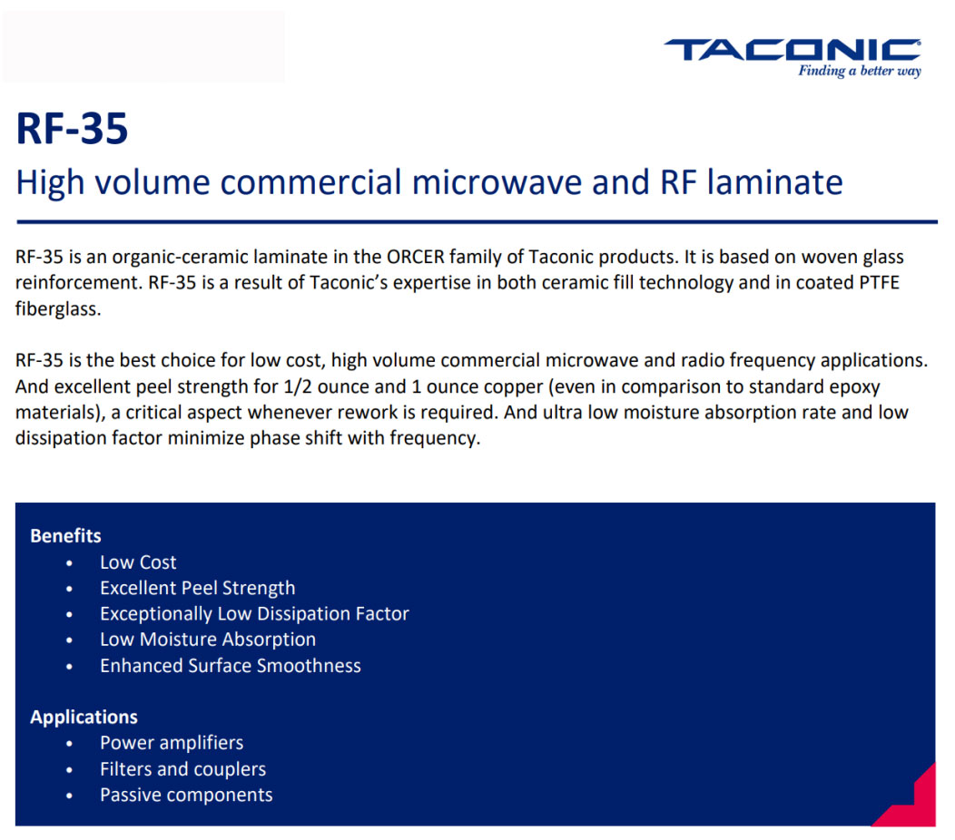 泰康利Taconic RF-35與RF-35A2：區(qū)別、聯(lián)系解析